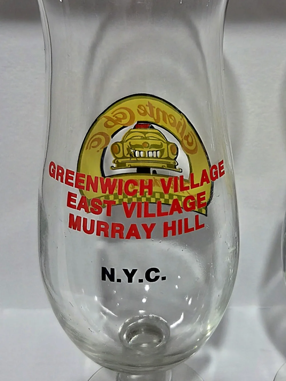 Vintage Caliente Cab Co. Mexican Cafe hurricane glasses